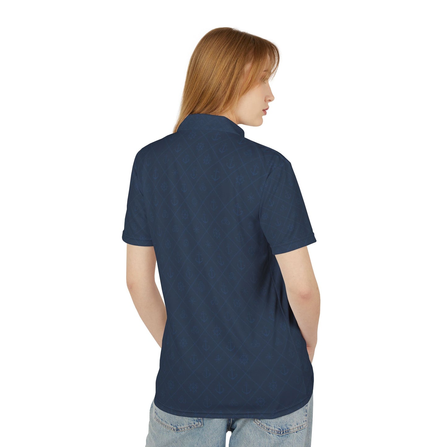 Nautical Pattern Polo – Deep Navy, Great for Parties, Family Gatherings, Comfortable Everyday Wear