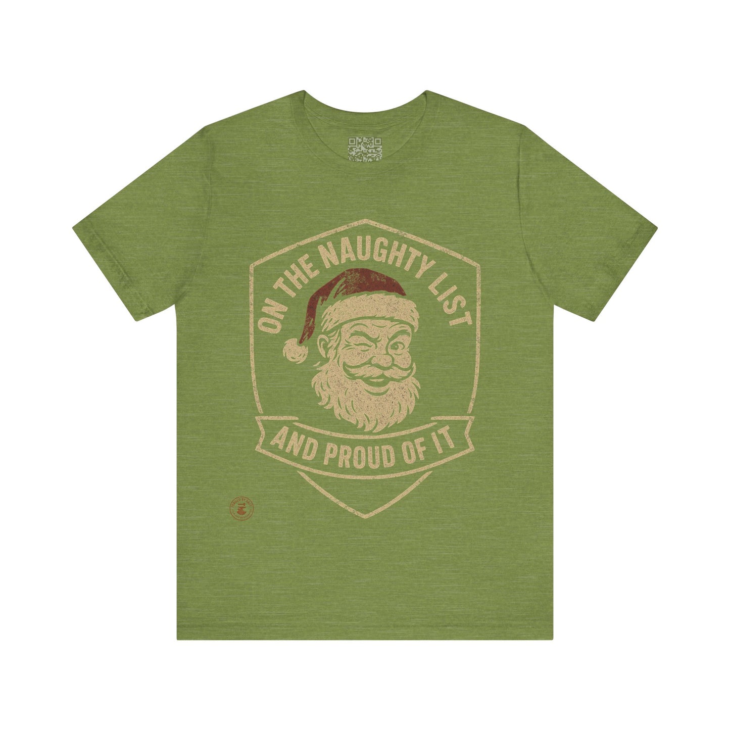 Unisex Tee Naughty List Santa Distressed Badge Shirt