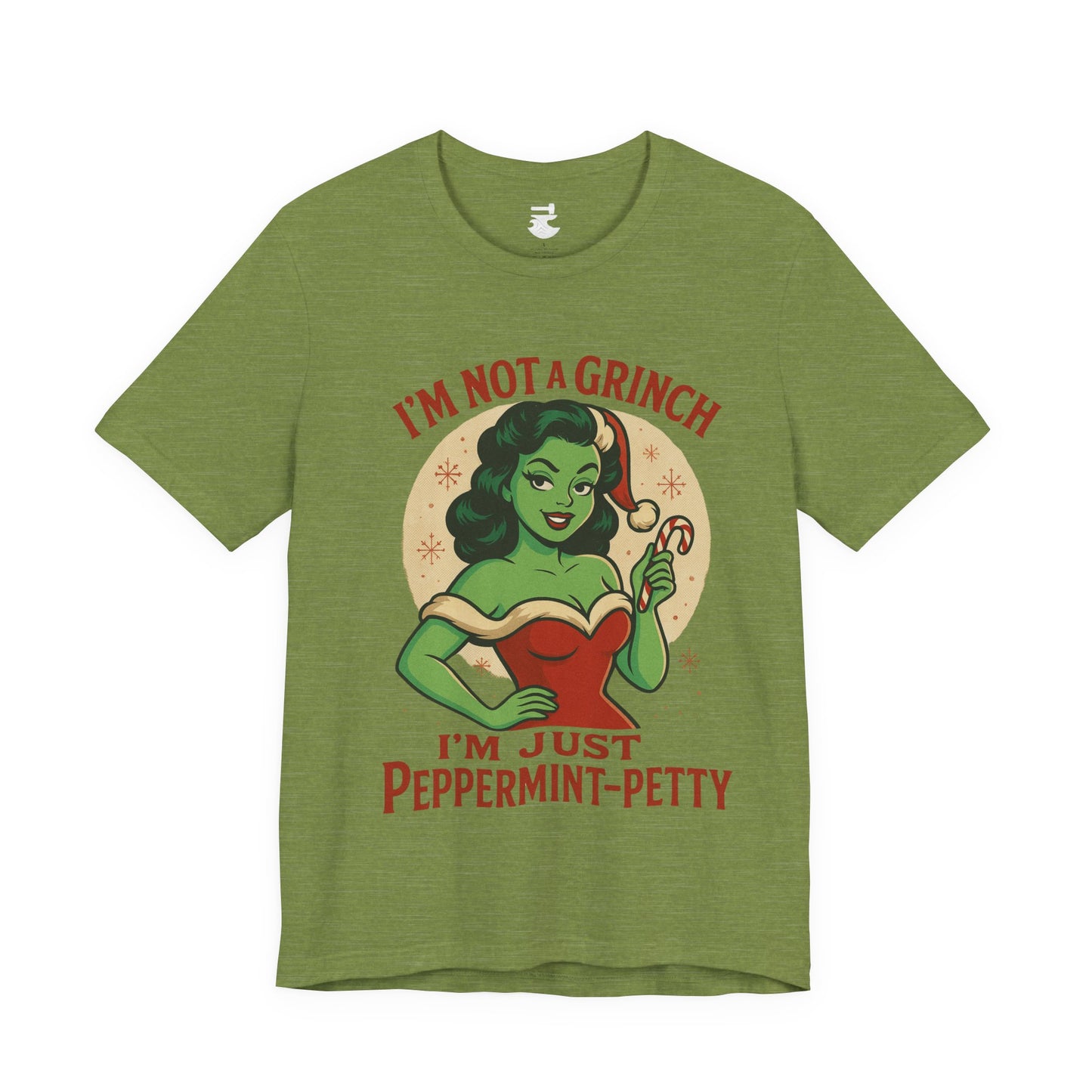 Peppermint Petty Tee, Fun Holiday Shirt, Unisex Graphic Tee, Christmas Apparel, Gift for Grinch Lovers