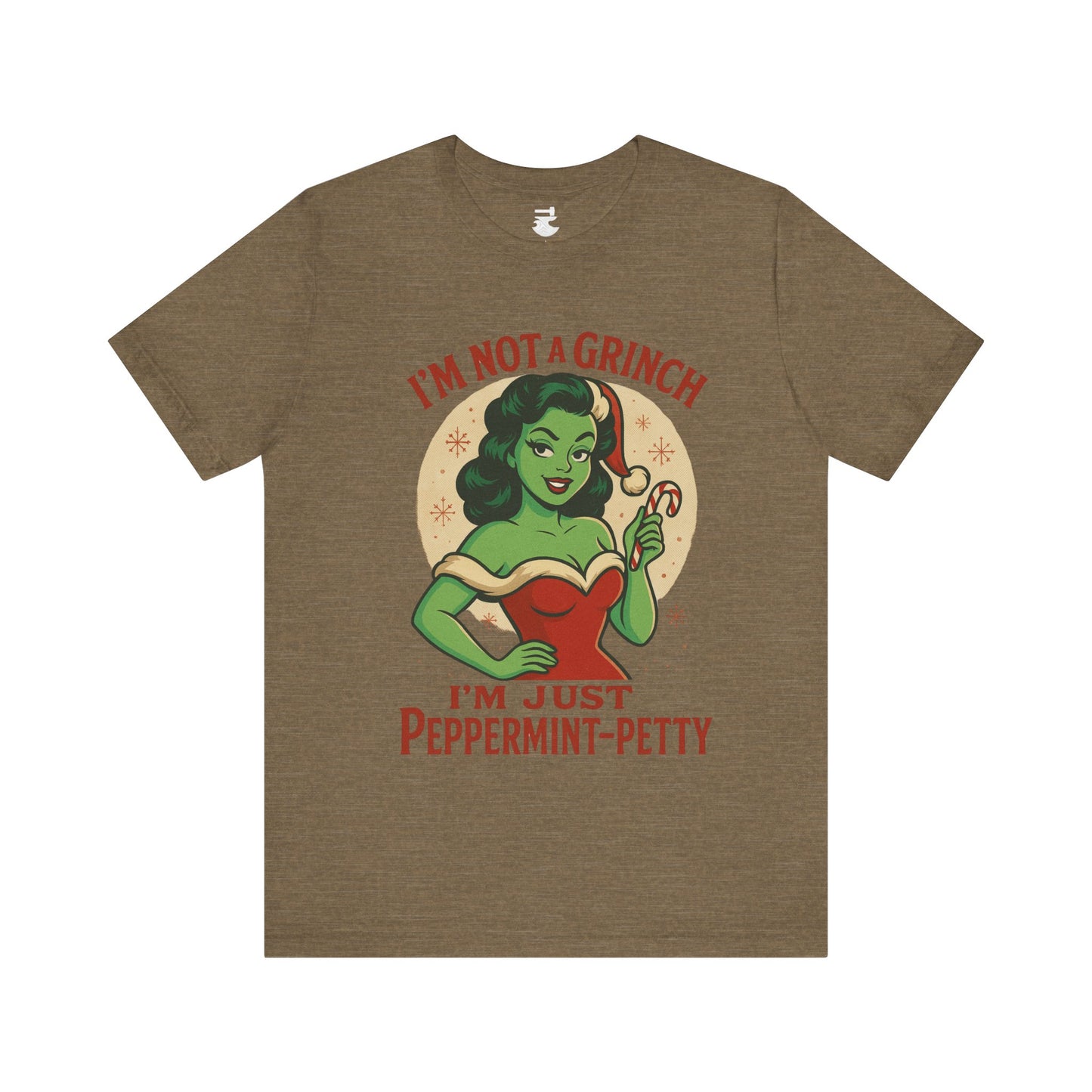 Peppermint Petty Tee, Fun Holiday Shirt, Unisex Graphic Tee, Christmas Apparel, Gift for Grinch Lovers