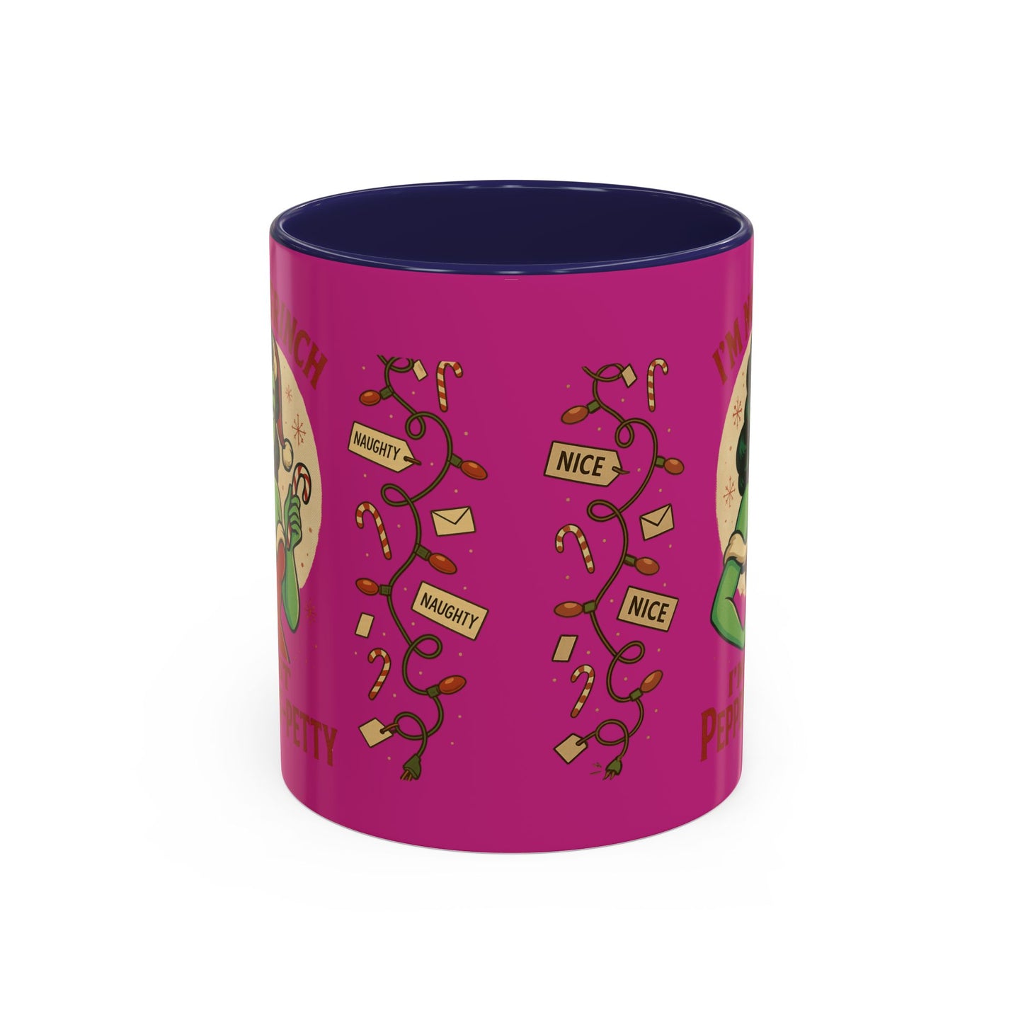 Festive Peppermint Coffee Mug, Holiday Gift, Fun Christmas Mug, Grinch Inspired, Cute Peppermint Patty Theme, Quirky Winter Cup