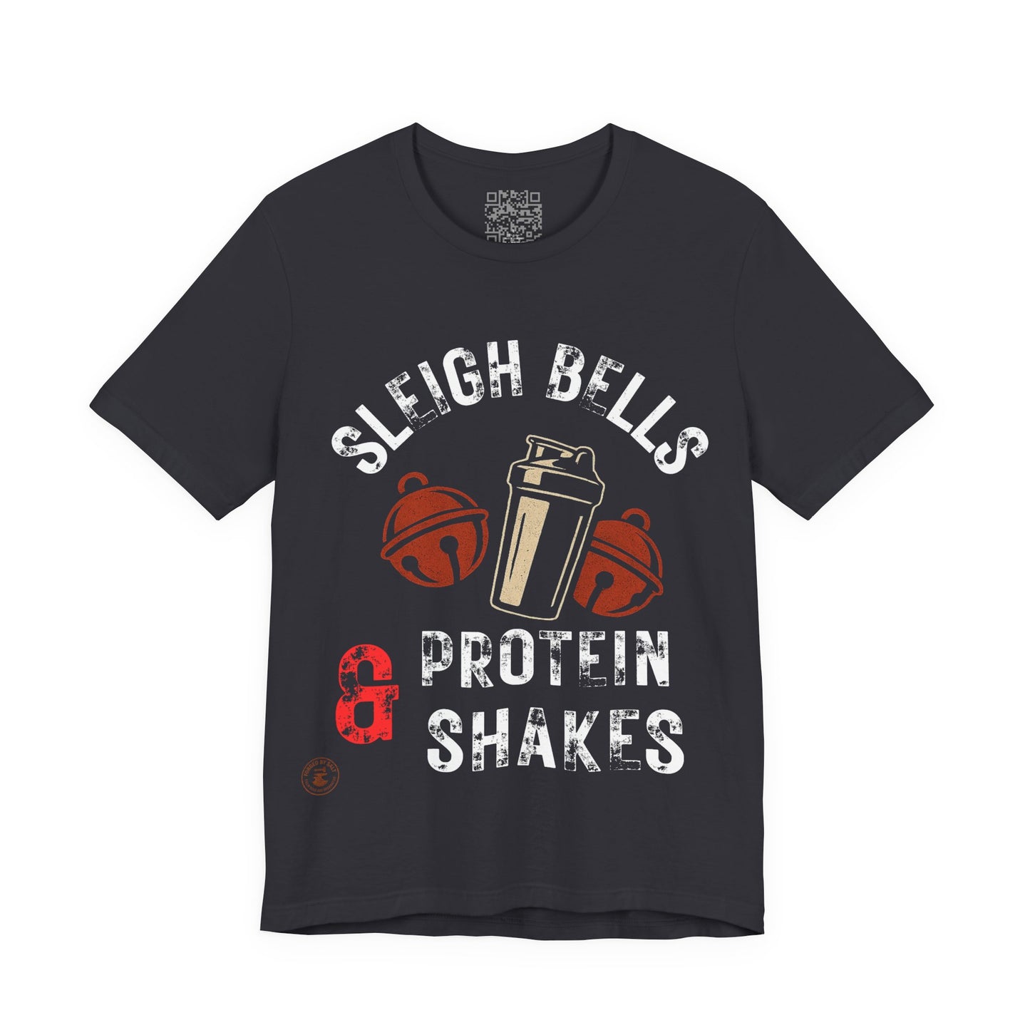 Sleigh Bells & Protein Shakes – Christmas Fitness Lifestyle Tee