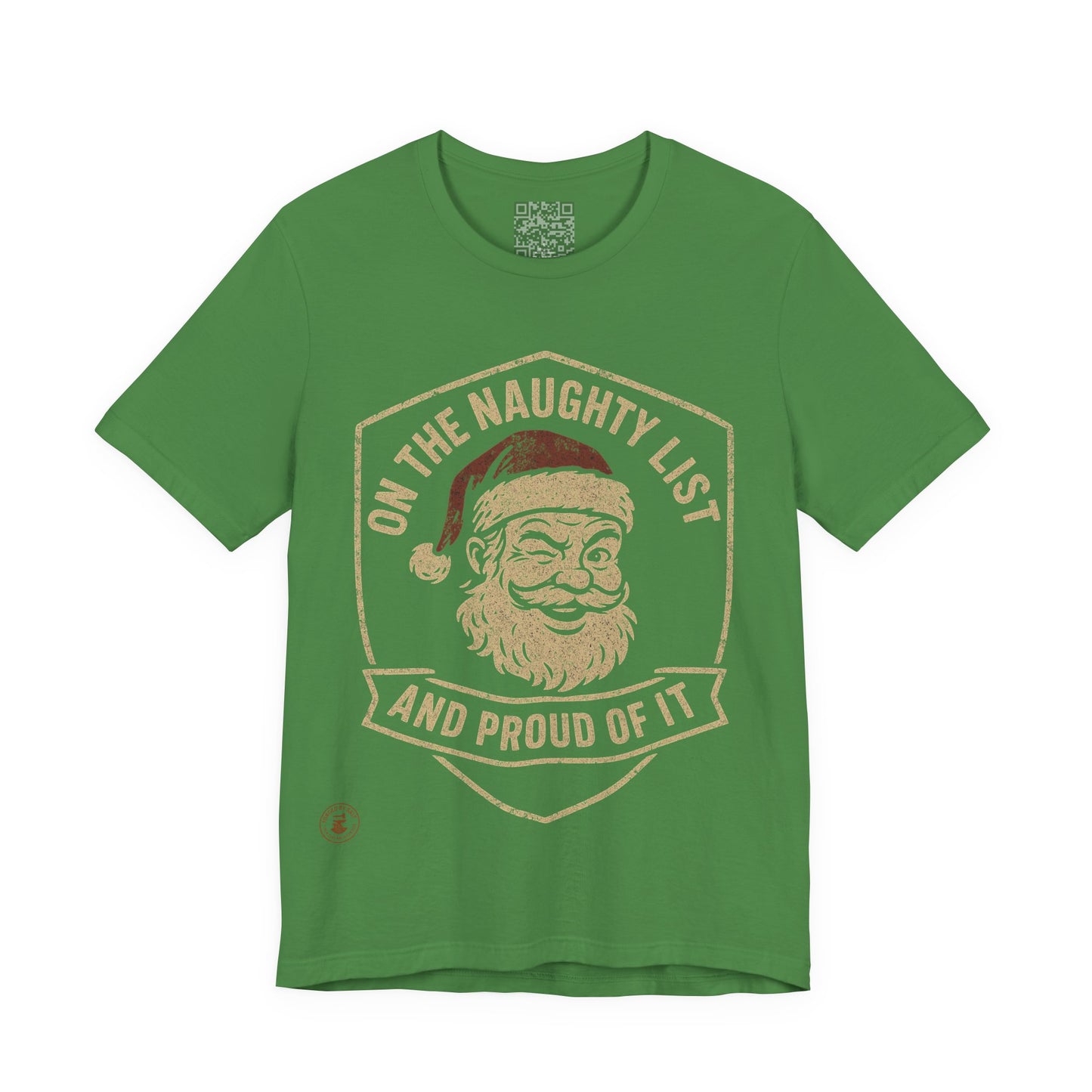 Unisex Tee Naughty List Santa Distressed Badge Shirt
