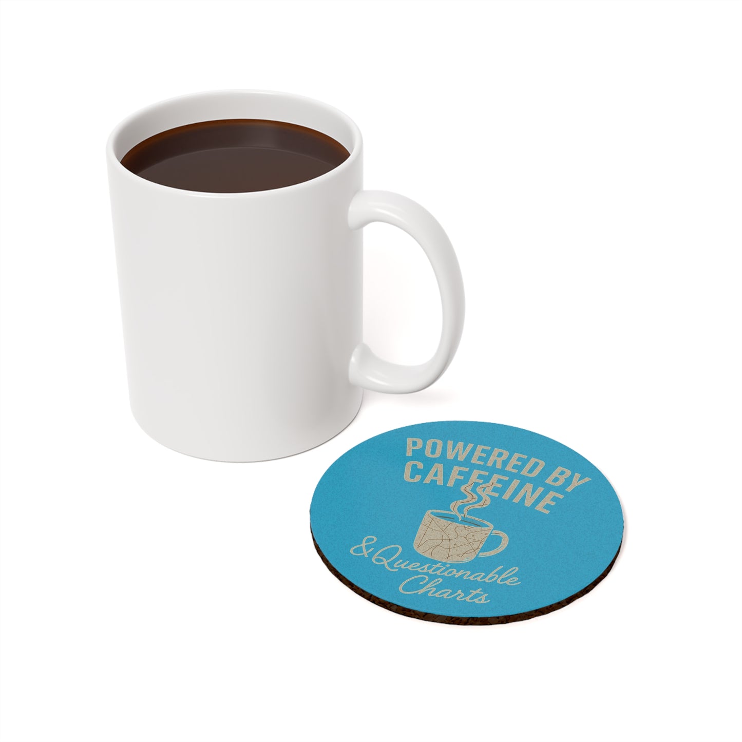 Coffee Lover's Cork Back Coaster, Powered by Caffeine & Questionable Charts, Unique Gift for Tea Drinkers, Kitchen Decor, Office [...]