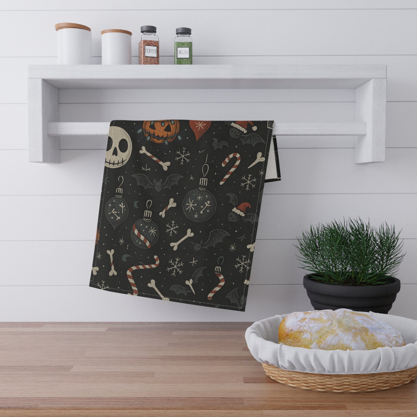 Spooky Holiday Tea Towels, Halloween Kitchen Decor, Unique Gift for Home, Fun Cooking Accessory
