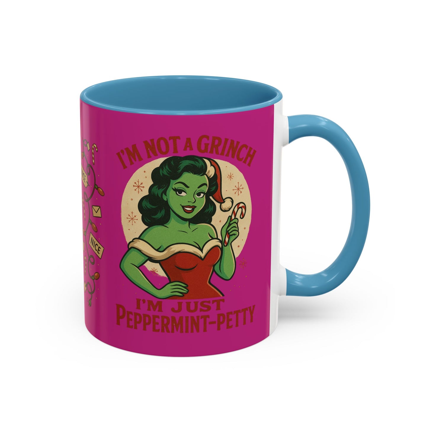 Festive Peppermint Coffee Mug, Holiday Gift, Fun Christmas Mug, Grinch Inspired, Cute Peppermint Patty Theme, Quirky Winter Cup