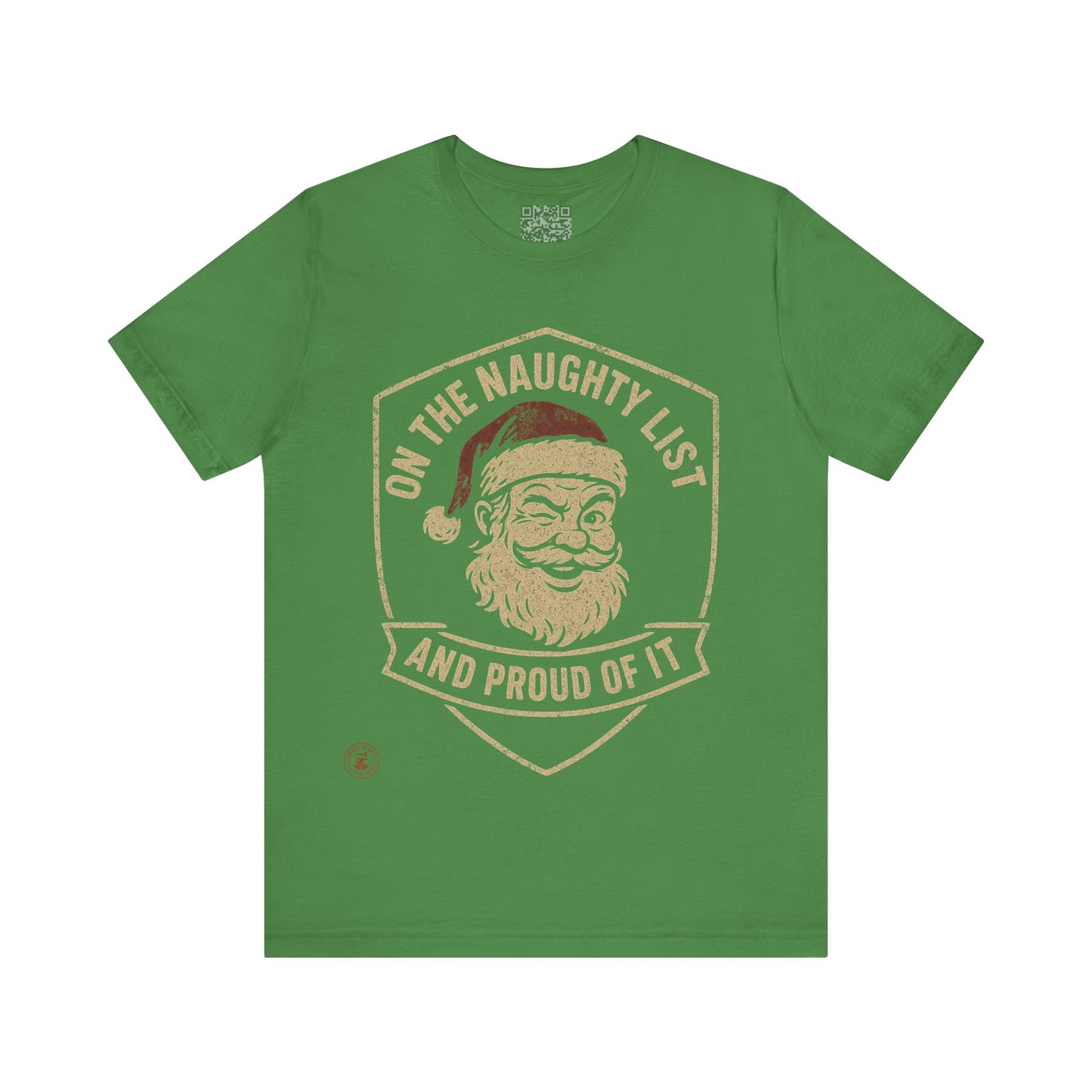 Unisex Tee Naughty List Santa Distressed Badge Shirt