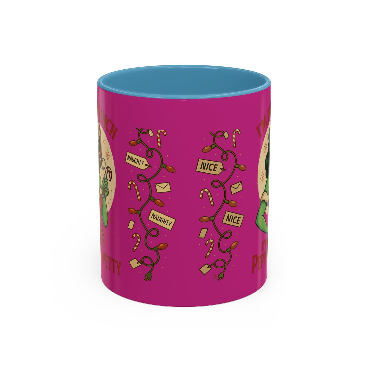 Festive Peppermint Coffee Mug, Holiday Gift, Fun Christmas Mug, Grinch Inspired, Cute Peppermint Patty Theme, Quirky Winter Cup