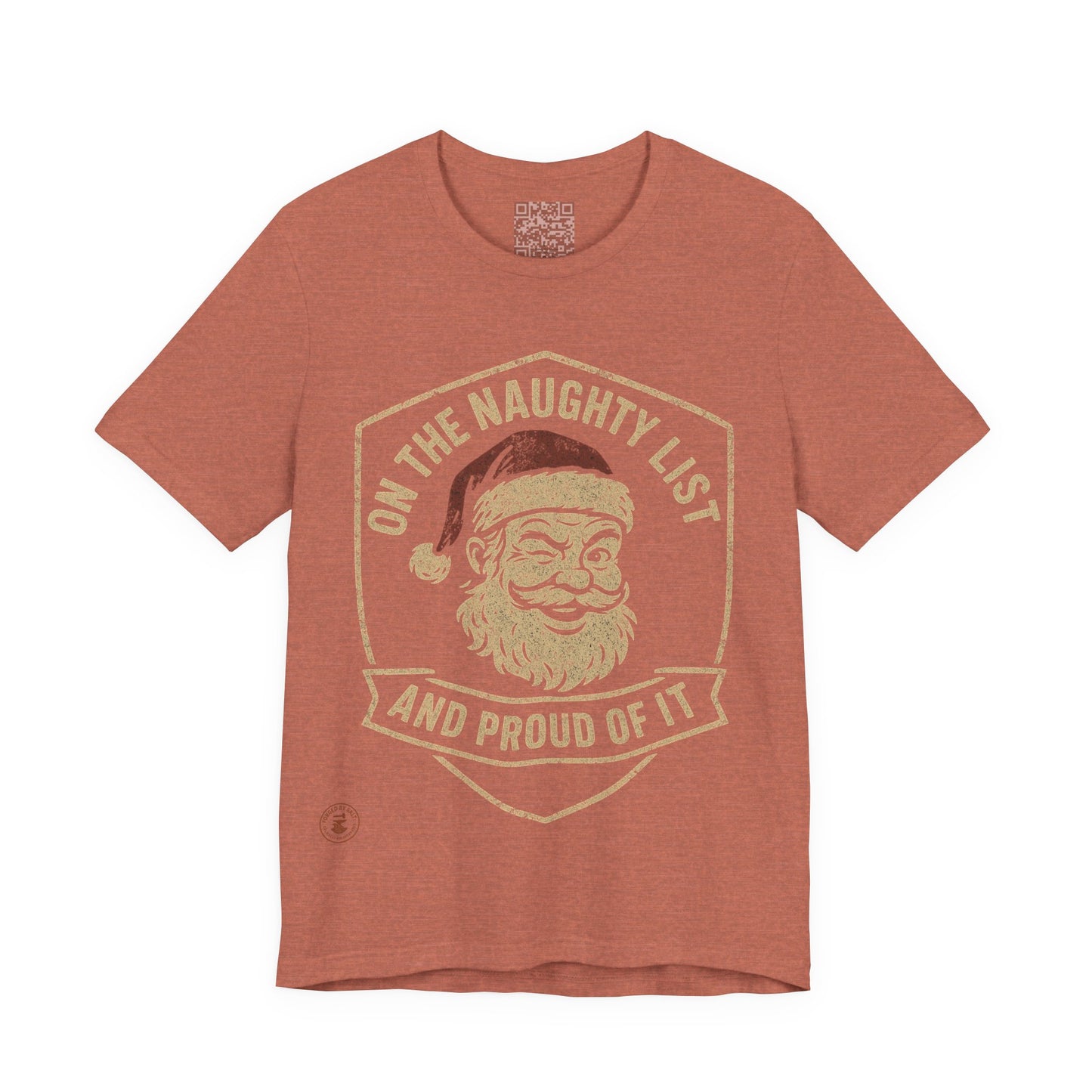 Unisex Tee Naughty List Santa Distressed Badge Shirt