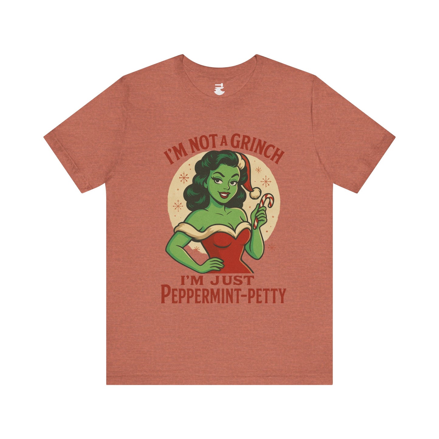 Peppermint Petty Tee, Fun Holiday Shirt, Unisex Graphic Tee, Christmas Apparel, Gift for Grinch Lovers