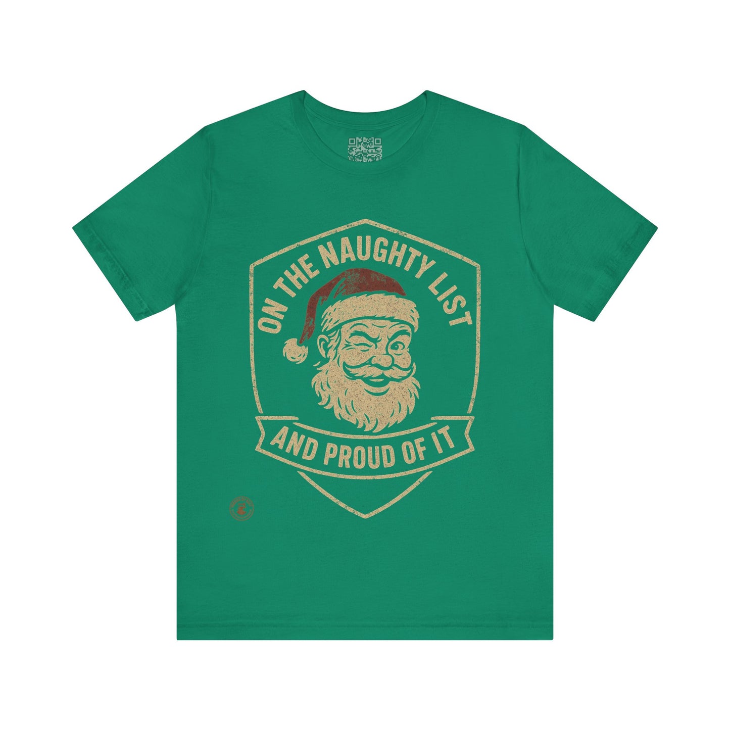 Unisex Tee Naughty List Santa Distressed Badge Shirt