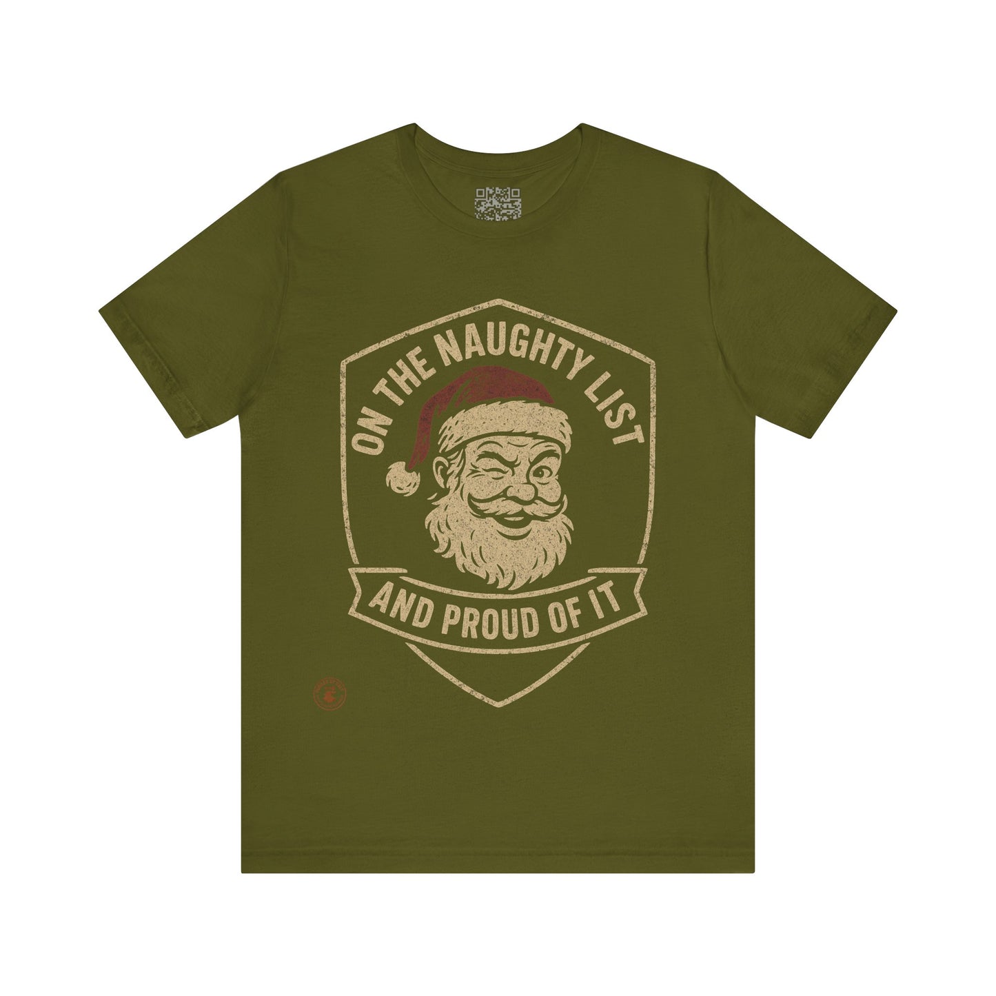 Unisex Tee Naughty List Santa Distressed Badge Shirt