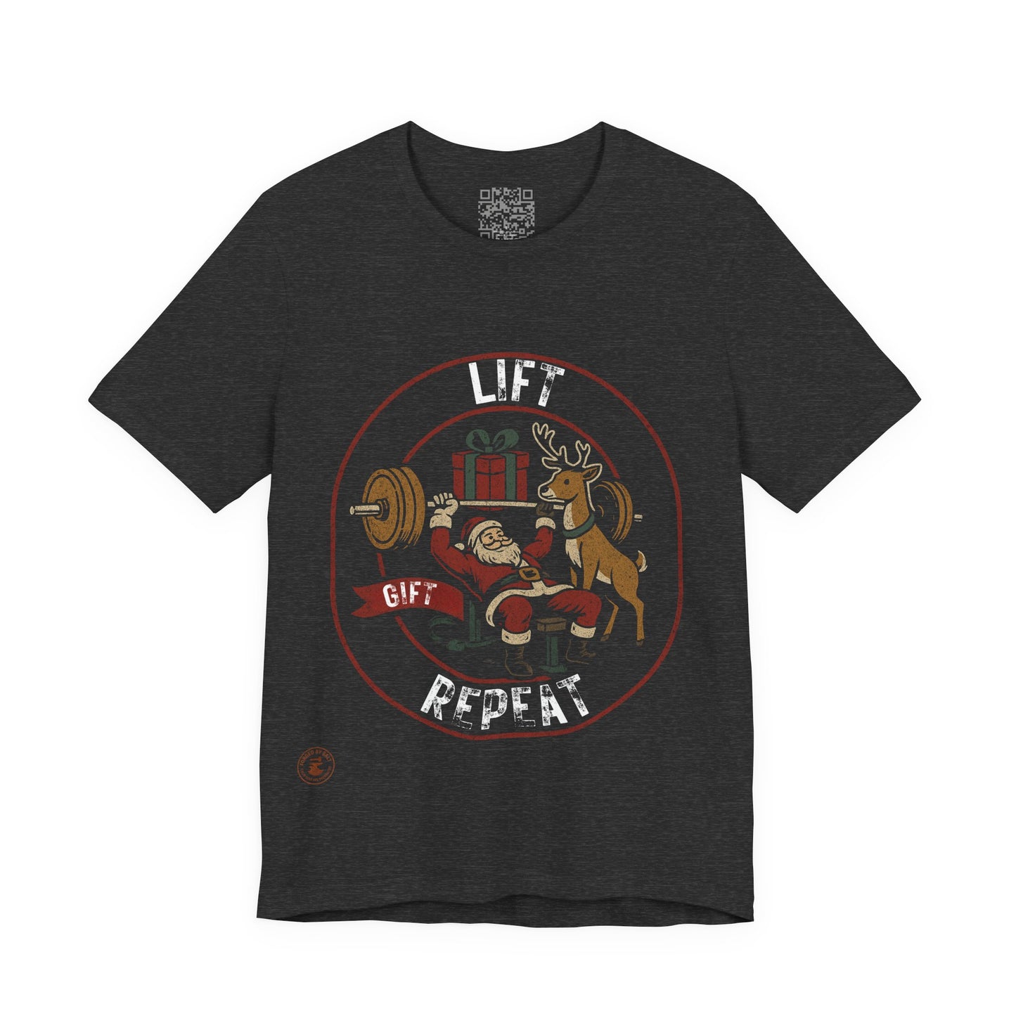 🎅 Lift, Gift, Repeat – Santa Gym T-Shirt