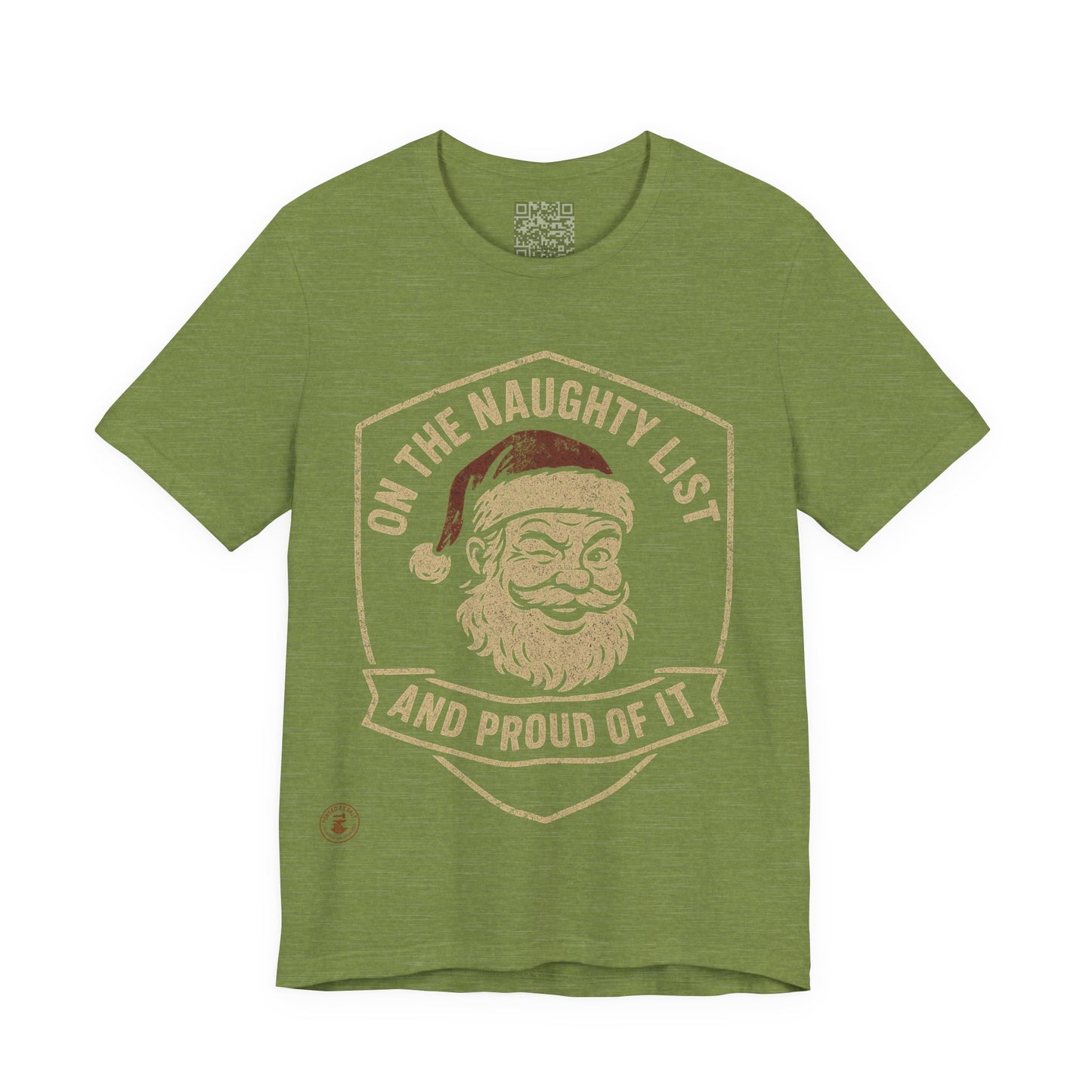 Unisex Tee Naughty List Santa Distressed Badge Shirt