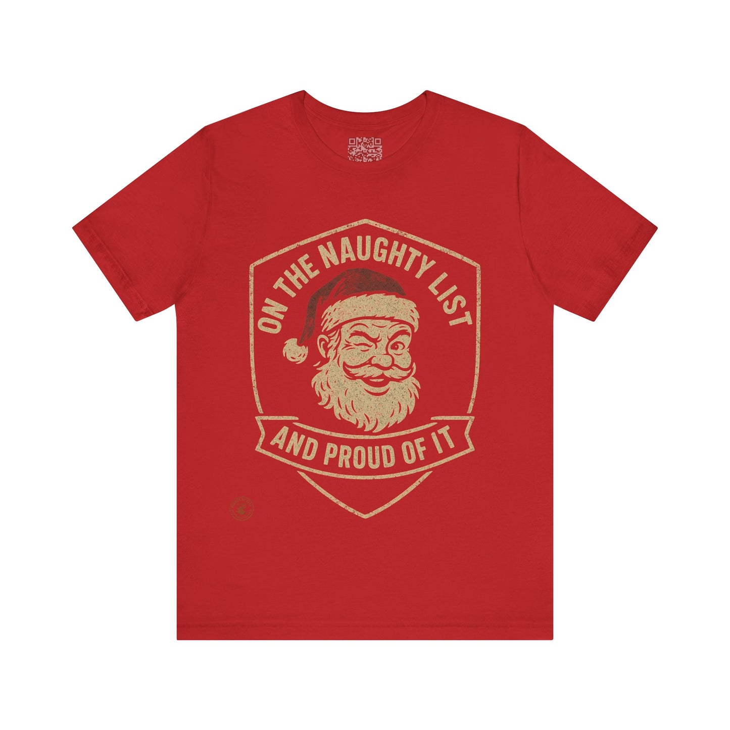 Unisex Tee Naughty List Santa Distressed Badge Shirt
