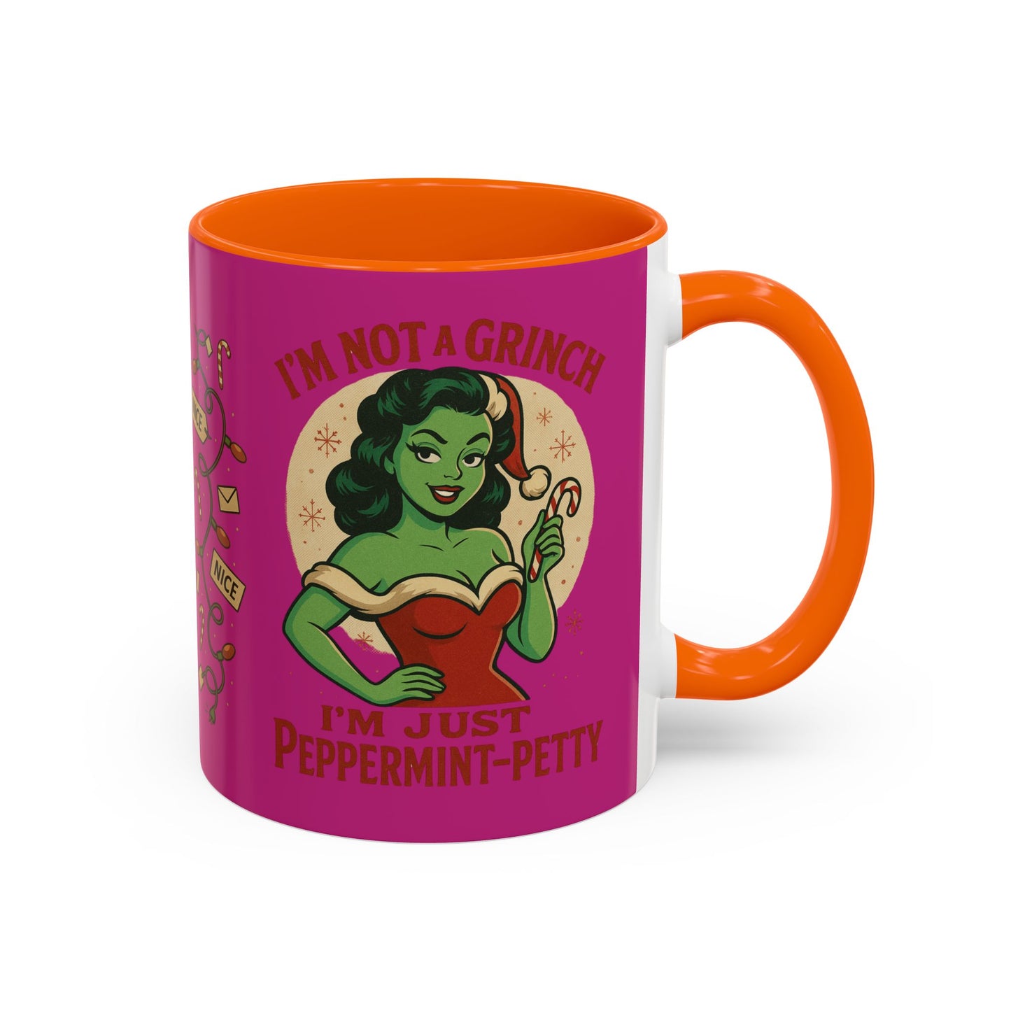 Festive Peppermint Coffee Mug, Holiday Gift, Fun Christmas Mug, Grinch Inspired, Cute Peppermint Patty Theme, Quirky Winter Cup