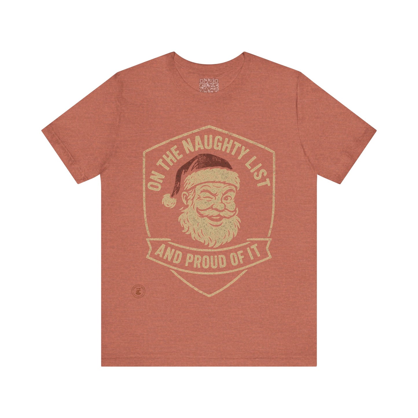 Unisex Tee Naughty List Santa Distressed Badge Shirt
