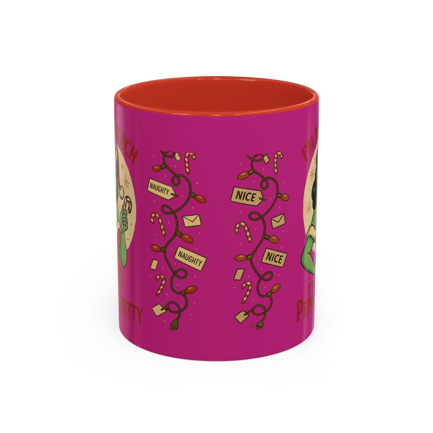 Festive Peppermint Coffee Mug, Holiday Gift, Fun Christmas Mug, Grinch Inspired, Cute Peppermint Patty Theme, Quirky Winter Cup