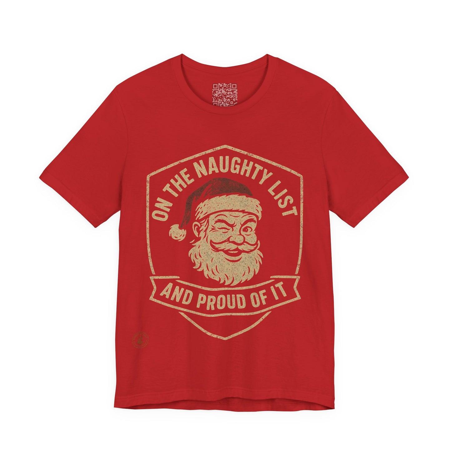 Unisex Tee Naughty List Santa Distressed Badge Shirt