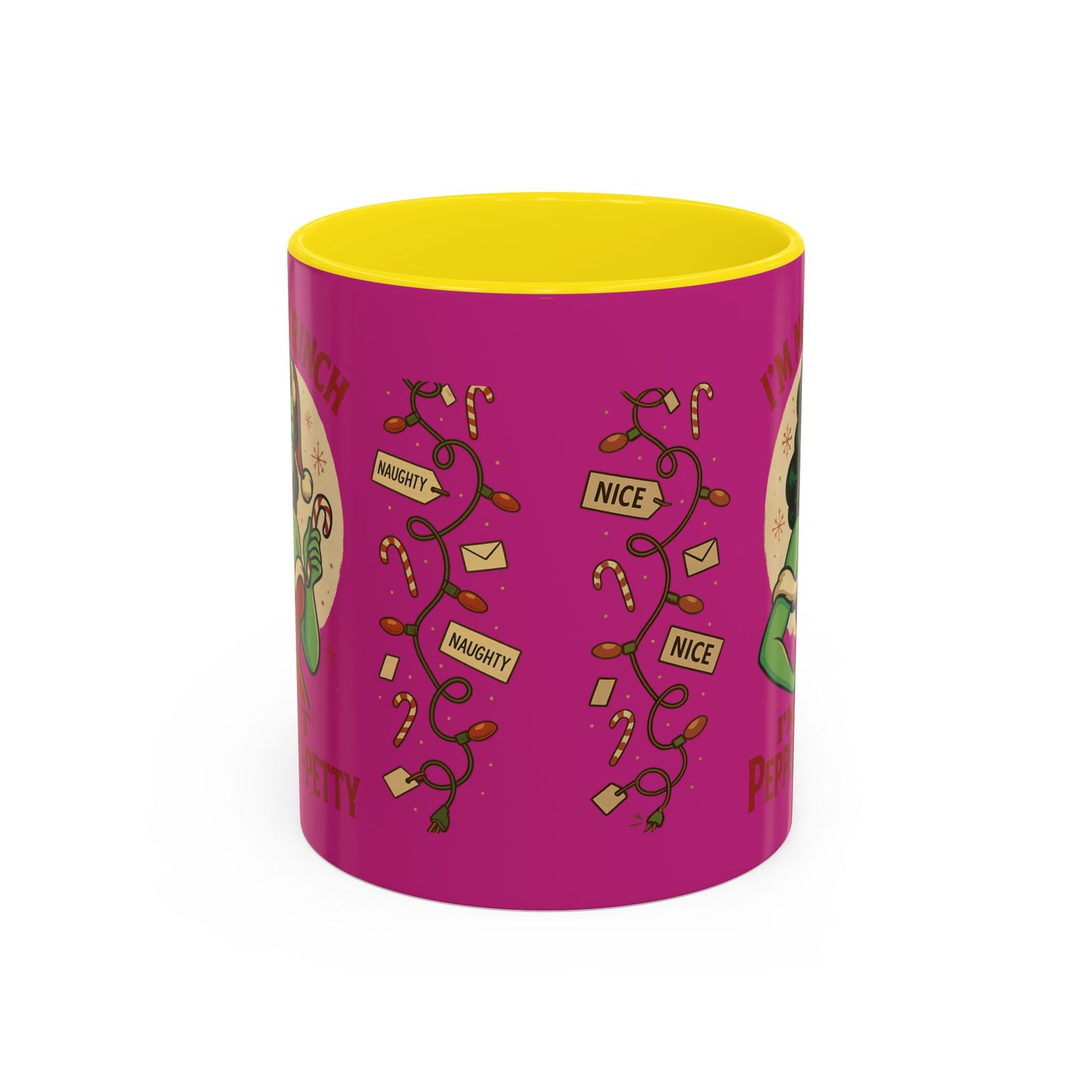 Festive Peppermint Coffee Mug, Holiday Gift, Fun Christmas Mug, Grinch Inspired, Cute Peppermint Patty Theme, Quirky Winter Cup