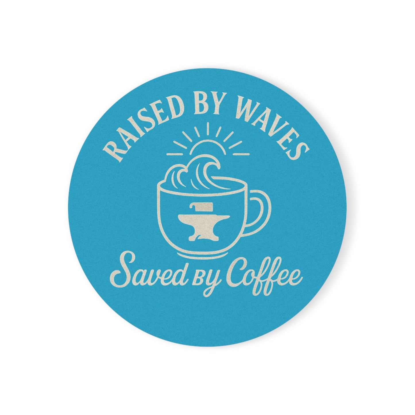 Raised by Waves Cork Back Coaster, Coffee Lover's Cork Back Coaster, Unique Gift for Tea Drinkers, Kitchen Decor, Office [...]