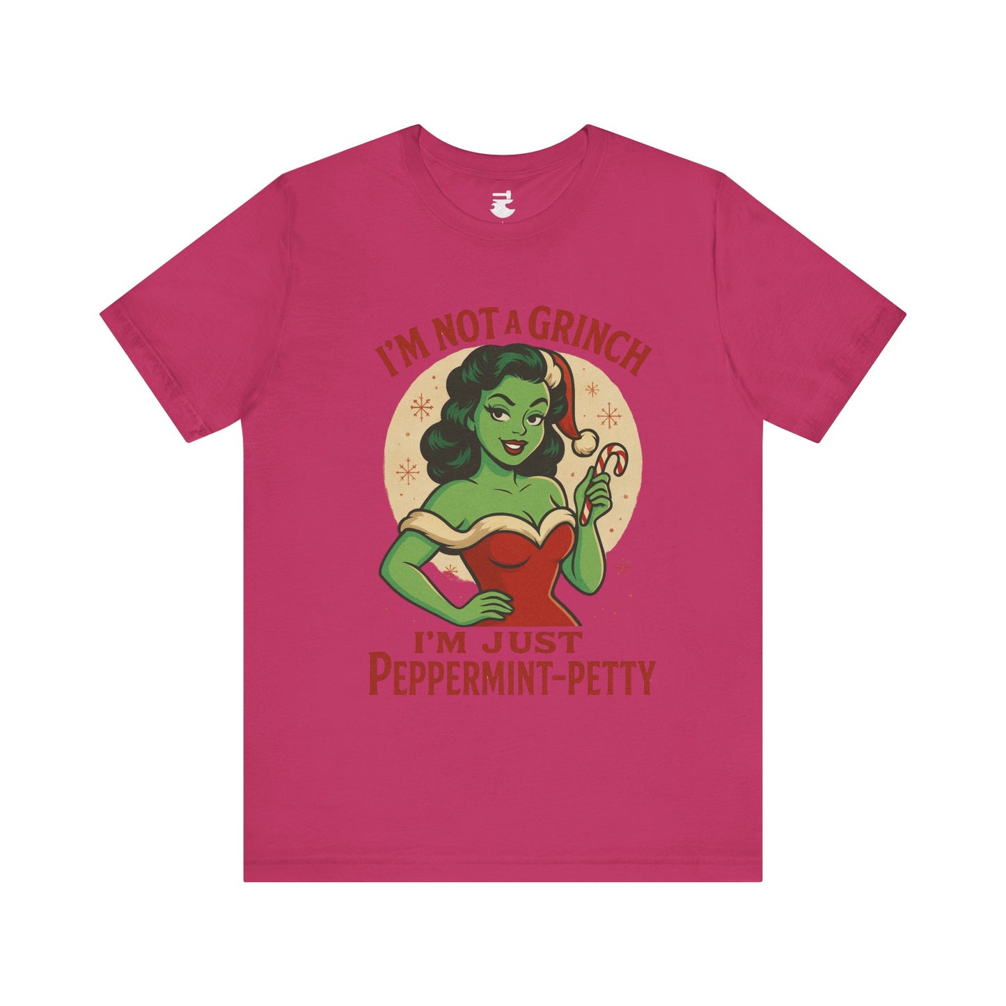 Peppermint Petty Tee, Fun Holiday Shirt, Unisex Graphic Tee, Christmas Apparel, Gift for Grinch Lovers