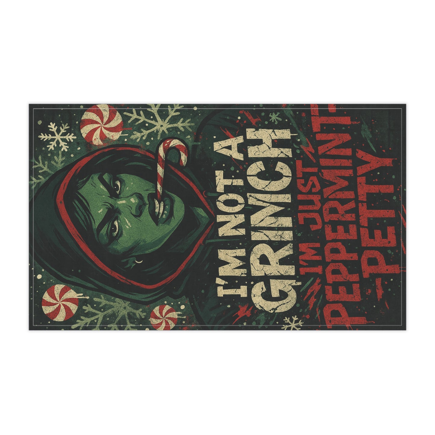 Peppermint-Petty Holiday Cotton Twill Tea Towel, Christmas Kitchen Decor, Unique Gift for Home, Fun Cooking Accessory