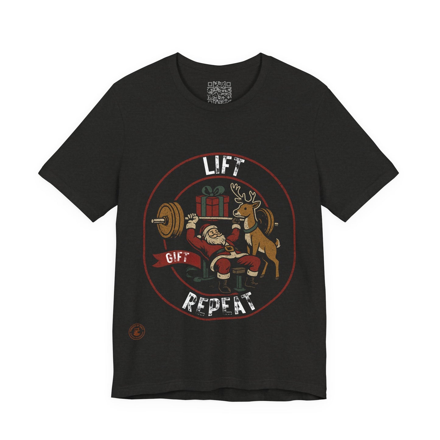 🎅 Lift, Gift, Repeat – Santa Gym T-Shirt