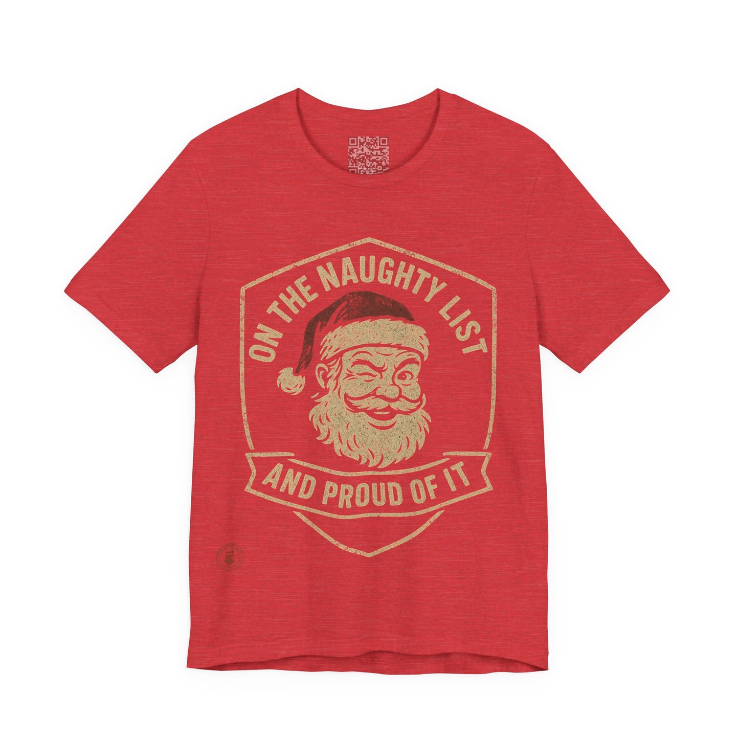 Unisex Tee Naughty List Santa Distressed Badge Shirt