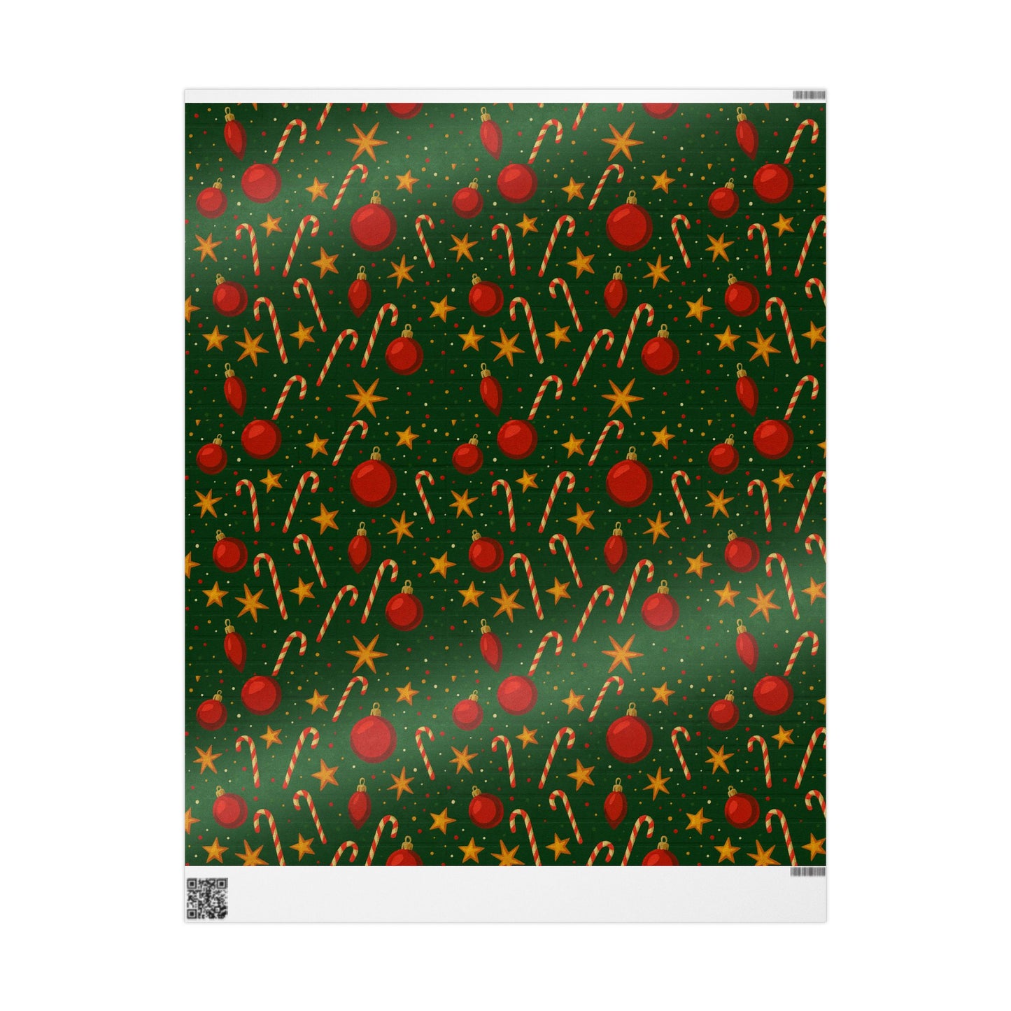 Christmas Wrapping Paper, Festive Holiday Gift Wrap, Candy Cane & Ornament Design, Eco-Friendly Gift Wrap, Seasonal Decor