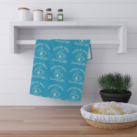 Raised by Waves Dish Towel, Tea Towel, Kitchen Decor, Unique Gift for Home, Fun Cooking Accessory