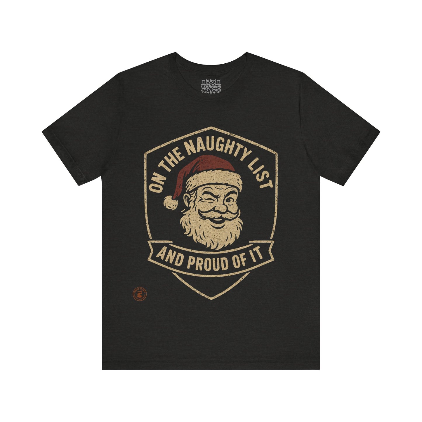 Unisex Tee Naughty List Santa Distressed Badge Shirt