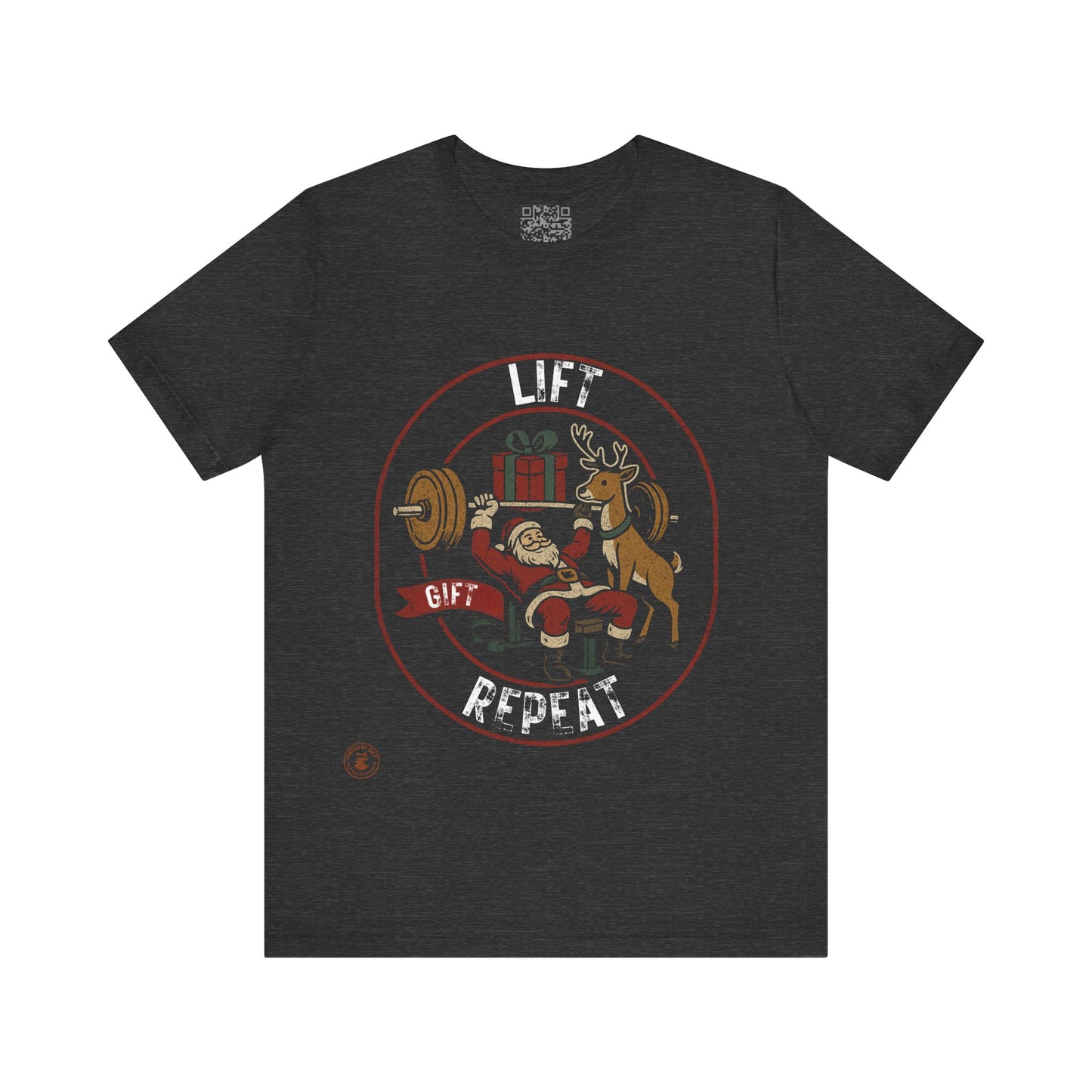 🎅 Lift, Gift, Repeat – Santa Gym T-Shirt