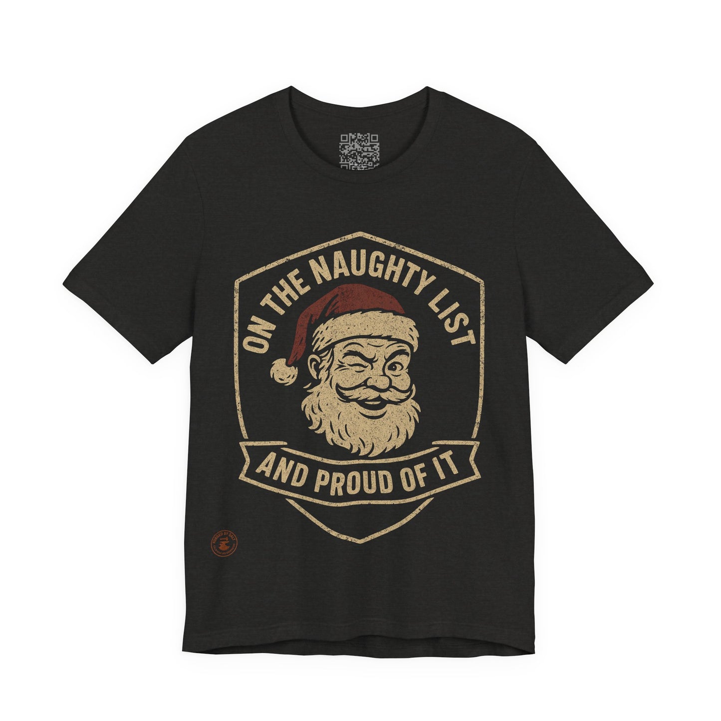 Unisex Tee Naughty List Santa Distressed Badge Shirt