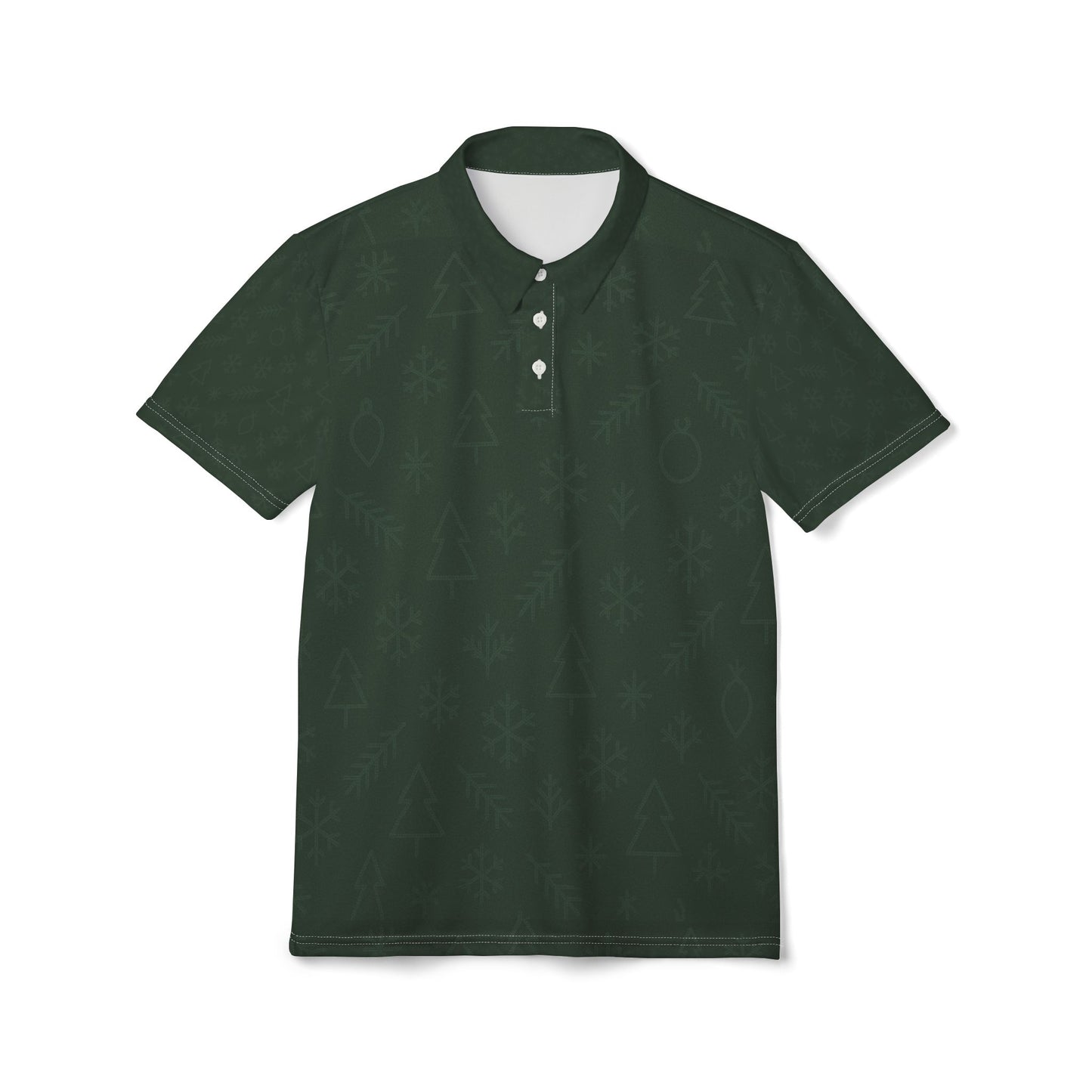 Festive Unisex Polo Shirt for Casual Celebrations, Green Holiday Attire, Great for Parties, Family Gatherings, Comfortable Everyday Wear