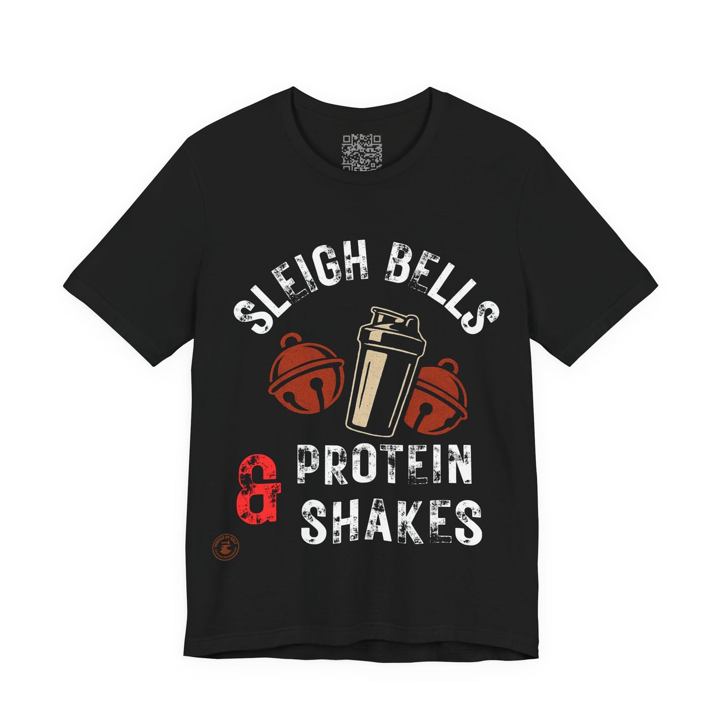 Sleigh Bells & Protein Shakes – Christmas Fitness Lifestyle Tee