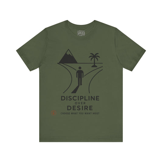 🧭 Discipline Over Desire – Motivational T-Shirt