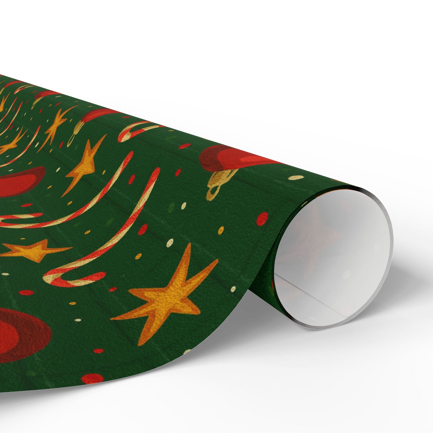 Christmas Wrapping Paper, Festive Holiday Gift Wrap, Candy Cane & Ornament Design, Eco-Friendly Gift Wrap, Seasonal Decor