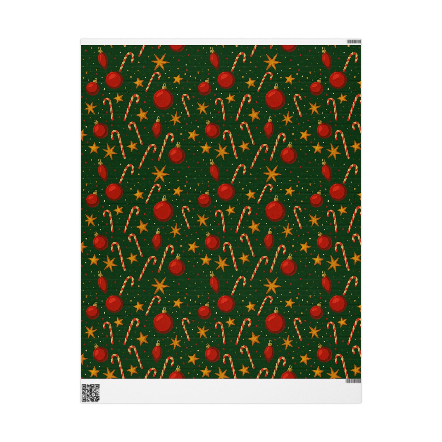 Christmas Wrapping Paper, Festive Holiday Gift Wrap, Candy Cane & Ornament Design, Eco-Friendly Gift Wrap, Seasonal Decor