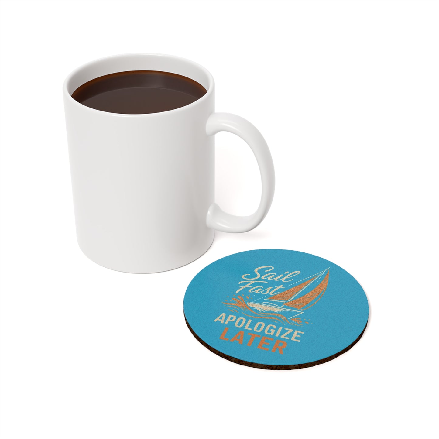 Sail Fast Cork Back Coaster, Coffee Lover's Cork Back Coaster, Unique Gift for Tea Drinkers, Kitchen Decor, Office [...]