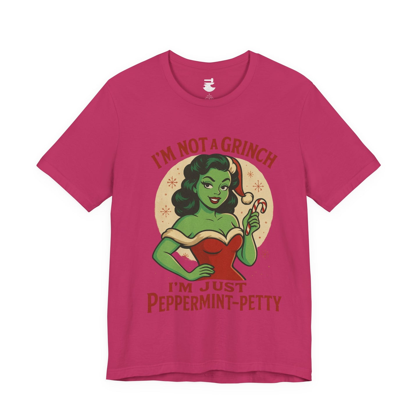 Peppermint Petty Tee, Fun Holiday Shirt, Unisex Graphic Tee, Christmas Apparel, Gift for Grinch Lovers