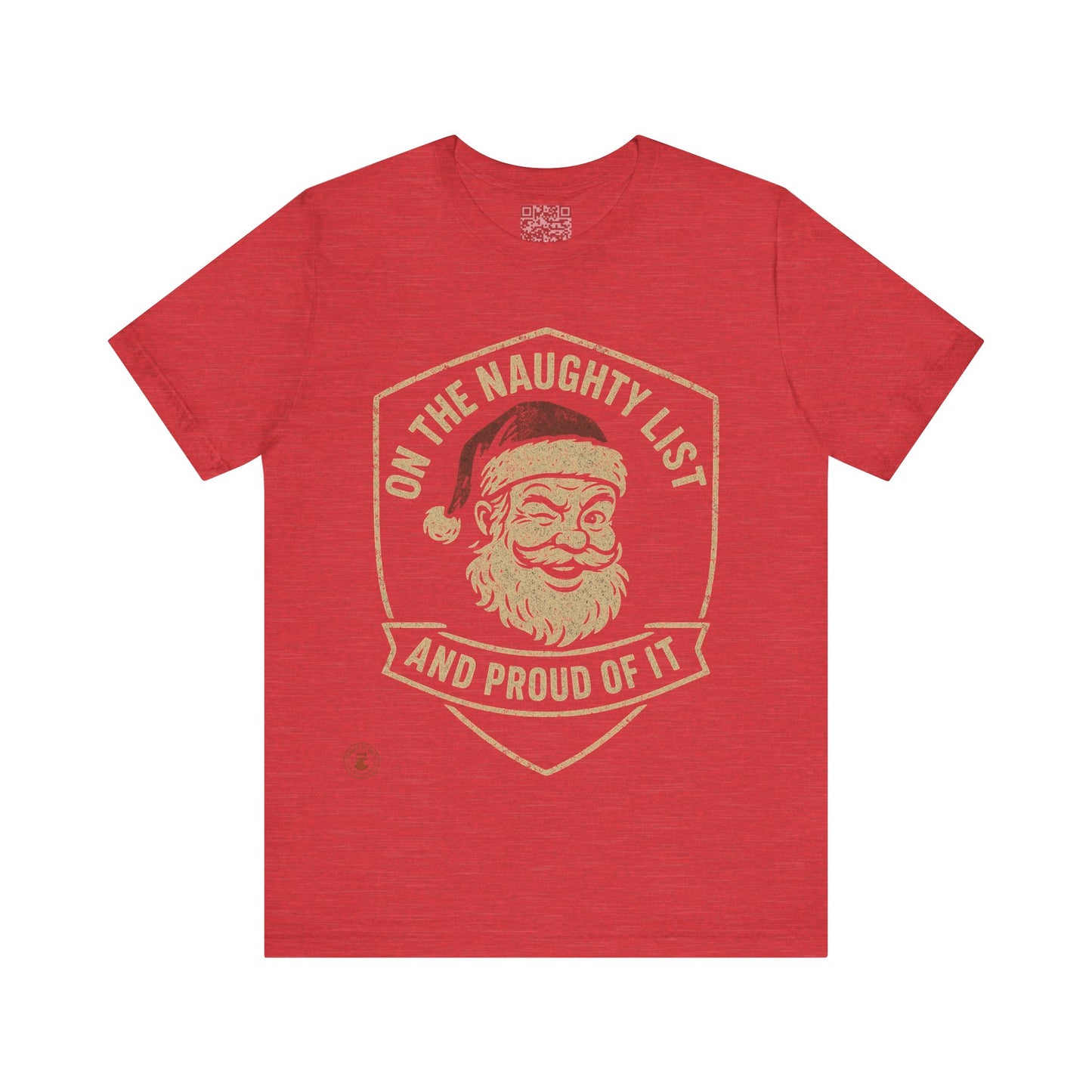 Unisex Tee Naughty List Santa Distressed Badge Shirt